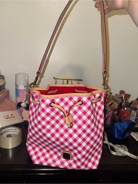 Dooney & Bourke Gingham ll Drawstring Bucket Bag